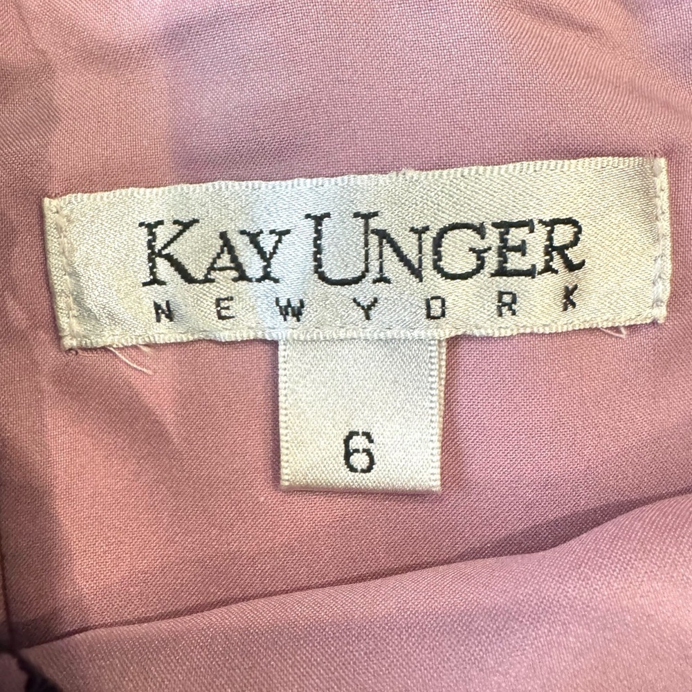 NWT Kay Unger Cocktail Dress Fit & Flare Sleeveless Pink Black Lace Size 6 Party - Picture 11 of 12